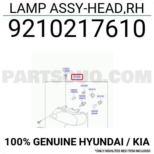 Lamp Assy Head Rh Hyundai Kia Parts Partsouq