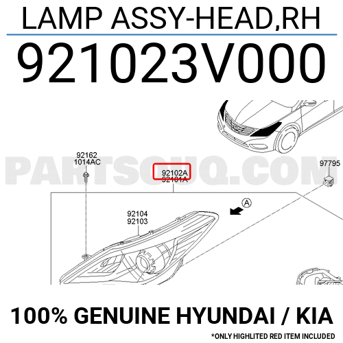 Lamp Assy Head Rh V Hyundai Kia Parts Partsouq