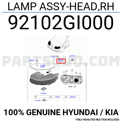 Lamp Assy Head Rh Gi Hyundai Kia Parts Partsouq