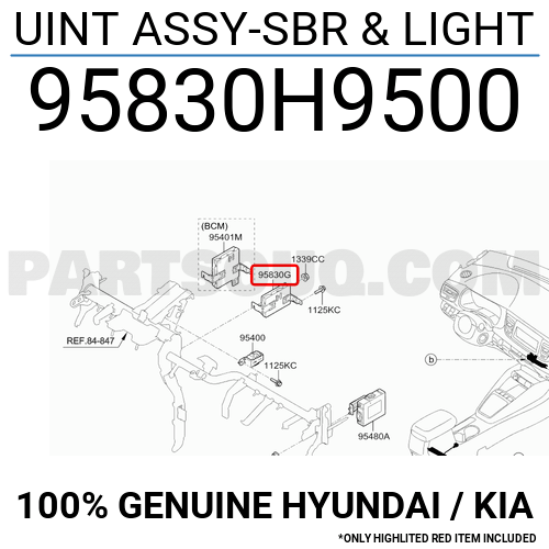 激安正規品 | 95830H9500 LIGHT & ASSY-SBR UINT Hyundai Parts KIA / チャーム