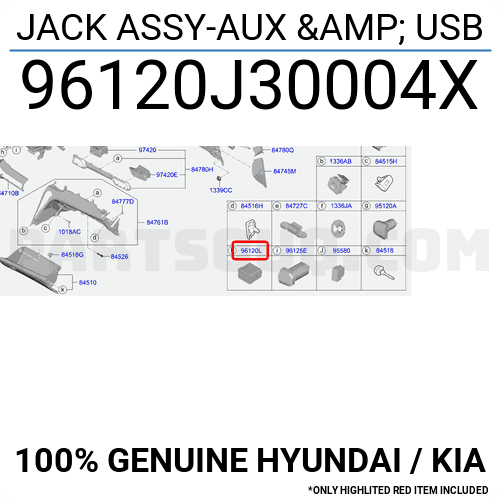 96120D3000 Jack AUX & USB For Hyundai 2016 2017 Tucson USB Reader AUX Port Adapter Genuine