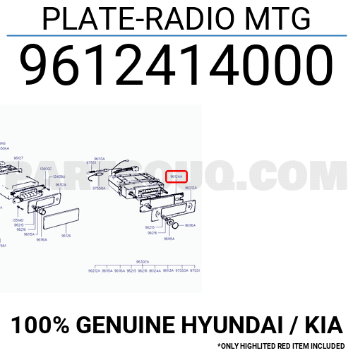 PLATE-RADIO MTG 9612414000 | Hyundai / KIA Parts | PartSouq