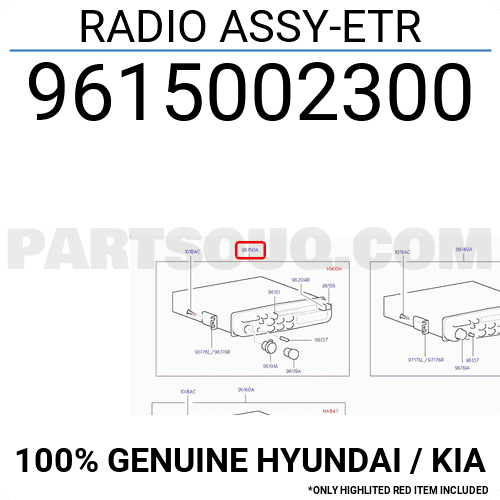 RADIO ASSY-ETR 9615002300 | Hyundai / KIA Parts | PartSouq