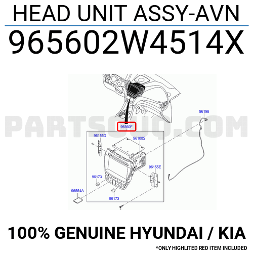 HEAD UNIT ASSY-AVN 965602W4514X | Hyundai / KIA Parts | PartSouq