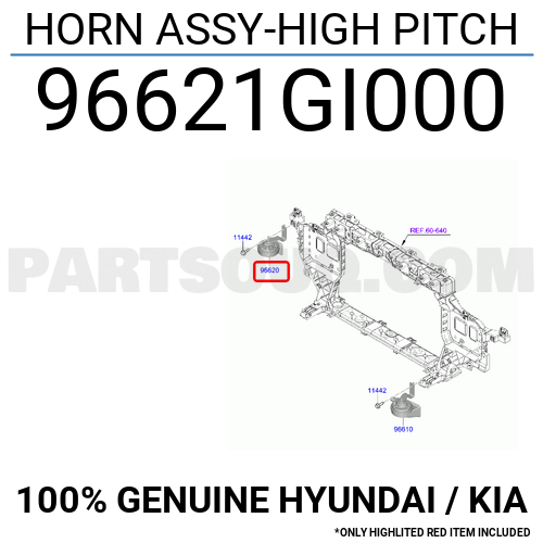 96621GI000 Hyundai / KIA HORN ASSY-HIGH PITCH
