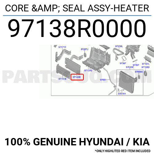 CORE & SEAL ASSY-HEATER 97138R0000 | Hyundai / KIA Parts | PartSouq