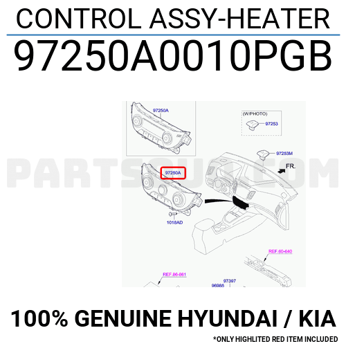 CONTROL ASSY-HEATER 97250A0010PGB | Hyundai / KIA Parts | PartSouq