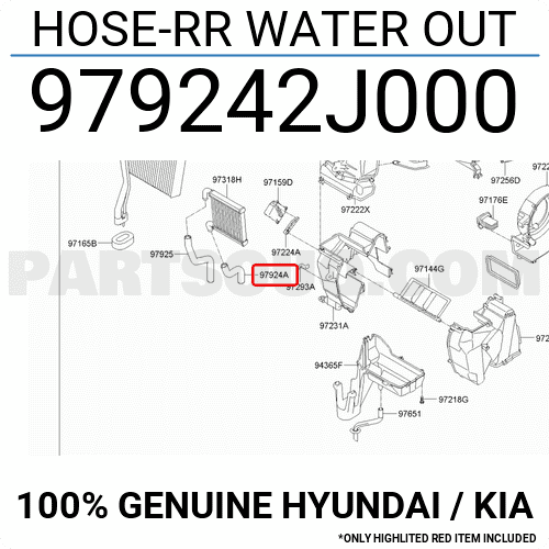 HOSE-RR WATER OUT 979242J000 | Hyundai / KIA Parts | PartSouq