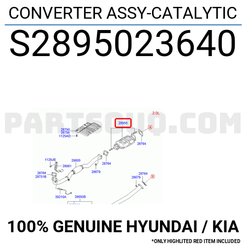 CONVERTER ASSY-CATALYTIC S2895023640 | Hyundai / KIA Parts | PartSouq