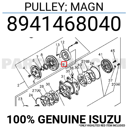 PULLEY; MAGN 8941468040 | Isuzu Parts | PartSouq