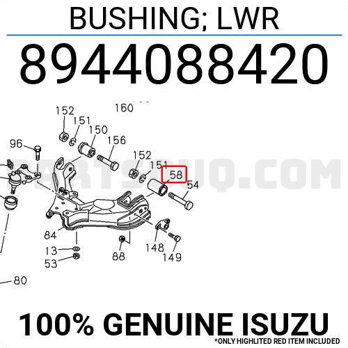 BUSHING; LWR 8944088420 | Isuzu Parts | PartSouq