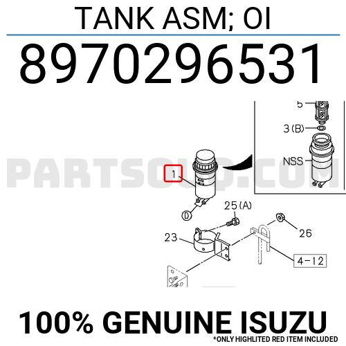 【期間限定送料無料】 OI ASM; TANK 8970296531 PartSouq | Parts Isuzu | ガット