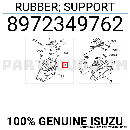 RUBBER; SUPPORT 8972349762 | Isuzu Parts | PartSouq