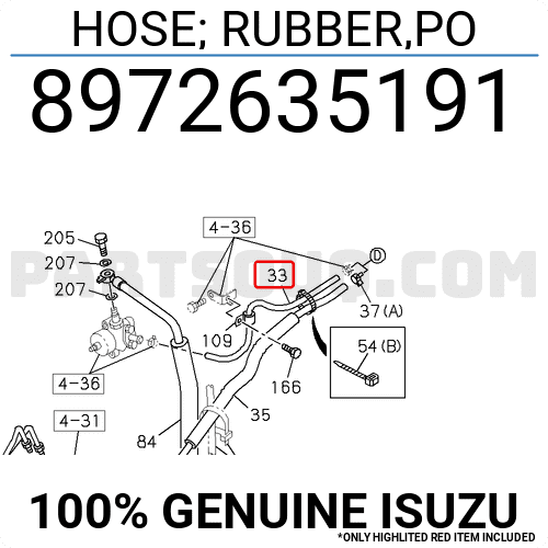 HOSE; RUBBER,PO 8972635191 | Isuzu Parts | PartSouq