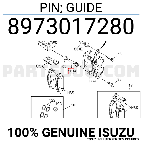 PIN; GUIDE 8980062560 | Isuzu Parts | PartSouq