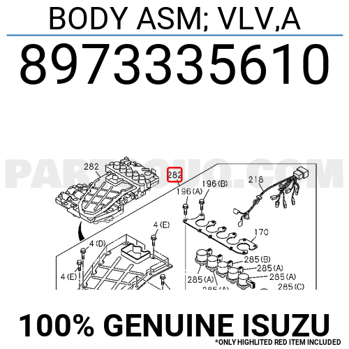 BODY ASM; VLV,A 8973335610 | Isuzu Parts | PartSouq