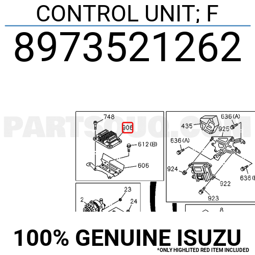 CONTROL UNIT; F 8973521262 Isuzu Parts PartSouq