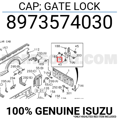 CAP; GATE LOCK 8973574030 | Isuzu Parts | PartSouq