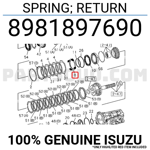 SPRING; RETURN 8981897690 | Isuzu Parts | PartSouq