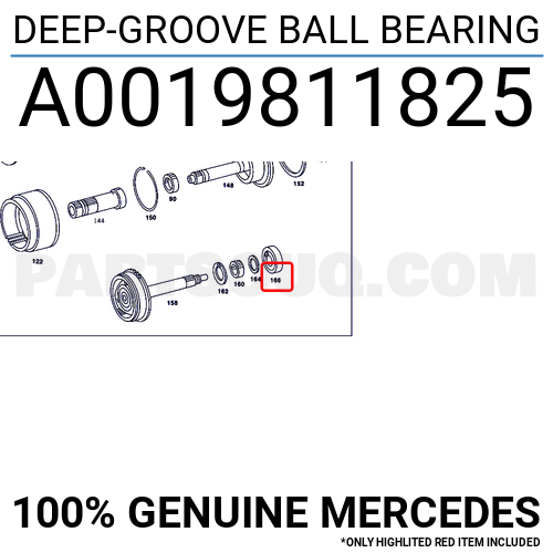 DEEP-GROOVE BALL BEARING A0019811825 | MERCEDES Parts | PartSouq