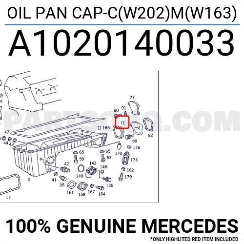 OIL PAN CAP-C(W202)M(W163) A1020140033 