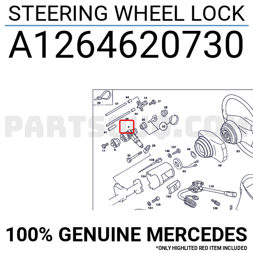 thumbnail image 2 of Genuine Mercedes-Benz Steering Lock Assembly For R123 R126 - 1264620730 2 of 5