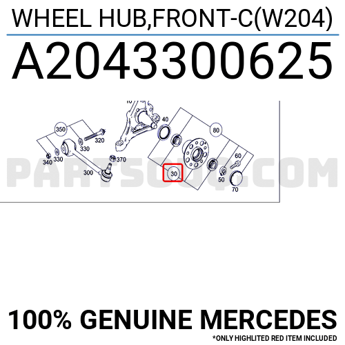 WHEEL HUB,FRONT-C(W204) A2043300625 | MERCEDES Parts | PartSouq