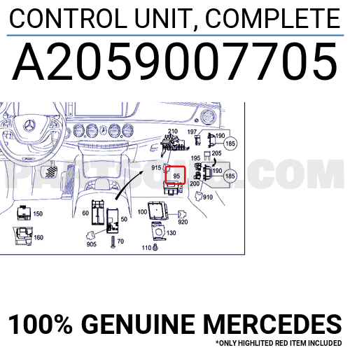 Unité De Contrôle Mercedes-Benz A2059007705 - Modèle LT827 - Occasion Fonctionnel