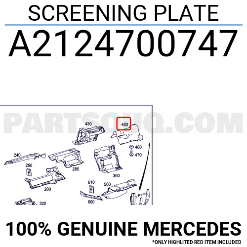 SCREENING PLATE A2124700747 | MERCEDES Parts | PartSouq