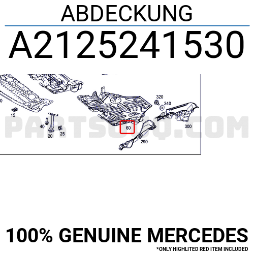 ABDECKUNG A2125241530, MERCEDES Parts