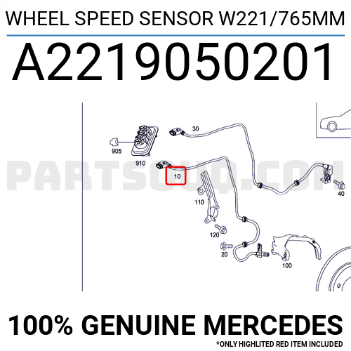 Rear Left & Right ABS Wheel Speed Sensor Set For Mercedes CL550 S600 W216 W221