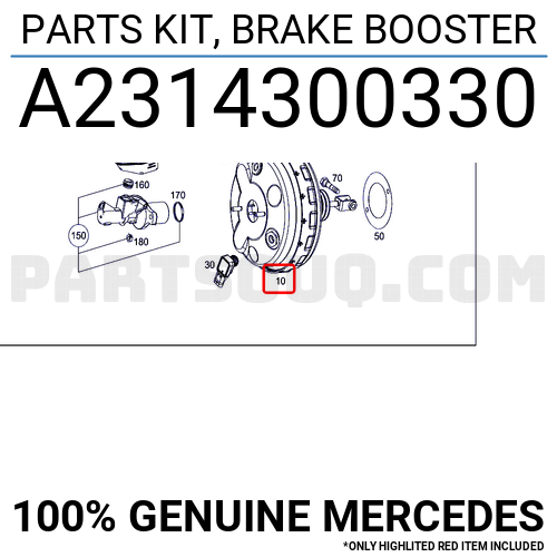 PARTS KIT, BRAKE BOOSTER A2314300330 | MERCEDES Parts | PartSouq