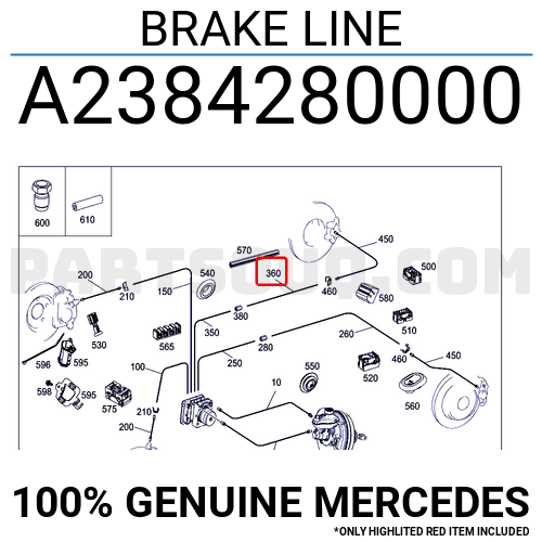 BRAKE LINE A2384280000 MERCEDES Parts PartSouq