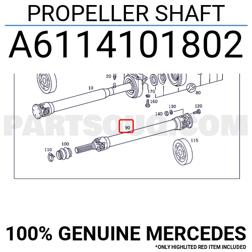 PROPELLER SHAFT A6114101802 | MERCEDES Parts | PartSouq