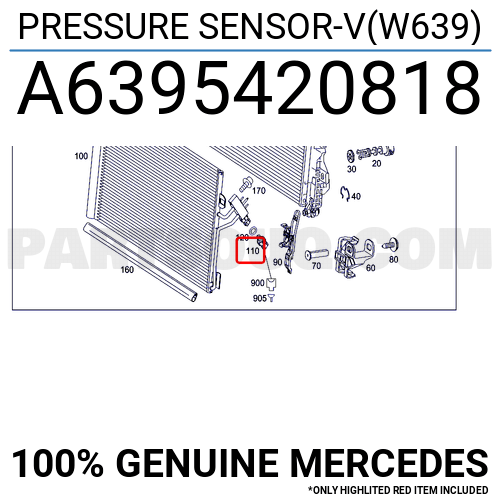 PRESSURE SENSOR-V(W639) A6395420818 | MERCEDES Parts | PartSouq