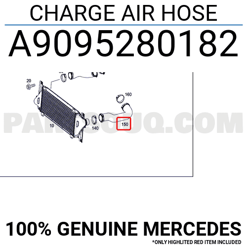 CHARGE AIR HOSE A9095280182 | MERCEDES Parts | PartSouq