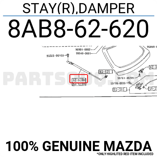 STAY(R),DAMPER 8AB862620 | Mazda Parts | PartSouq STAY(R),DAMPER 8AB862620 | Mazda Parts | PartSouq