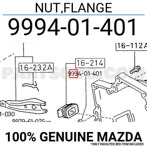 999401401 Mazda NUT,FLANGE