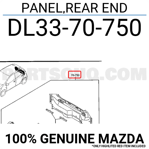 PANEL,REAR END DL3370750 | Mazda Parts | PartSouq