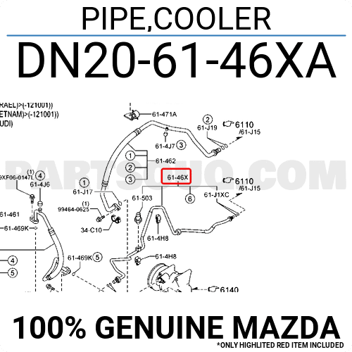 PIPE,COOLER DN206146XA | Mazda Parts | PartSouq