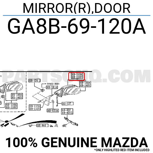GA8B69120A Mazda MIRROR(R),DOOR