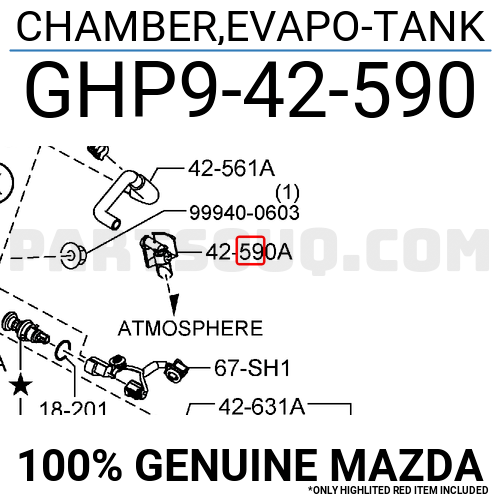 CHAMBER,EVAPO-TANK GHP942590 | Mazda Parts | PartSouq