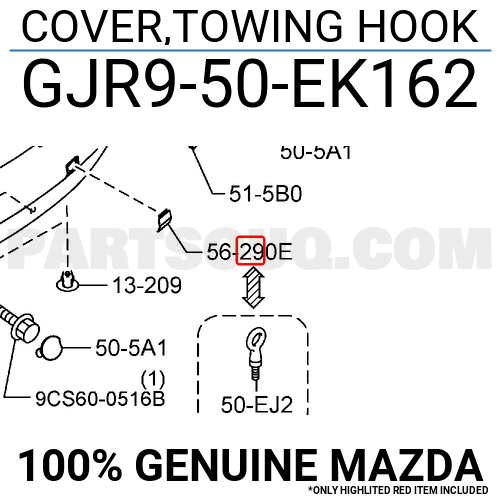 COVER,TOWING HOOK GJR950EK162 | Mazda Parts | PartSouq