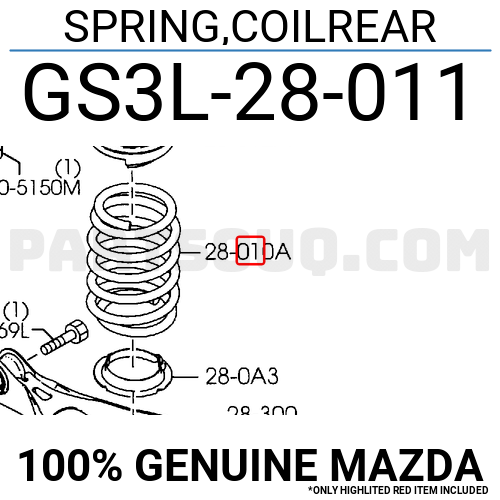 Mazda GS3L-28-011 Coil Spring 