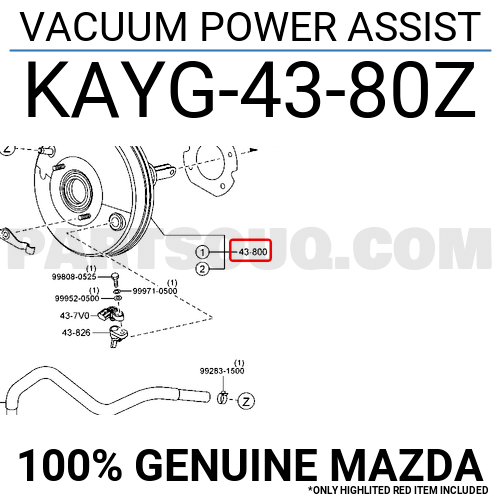 VACUUM POWER ASSIST KAYG4380Z | Mazda Parts | PartSouq