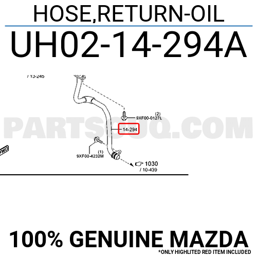 UH0214294A Mazda HOSE,RETURN-OIL
