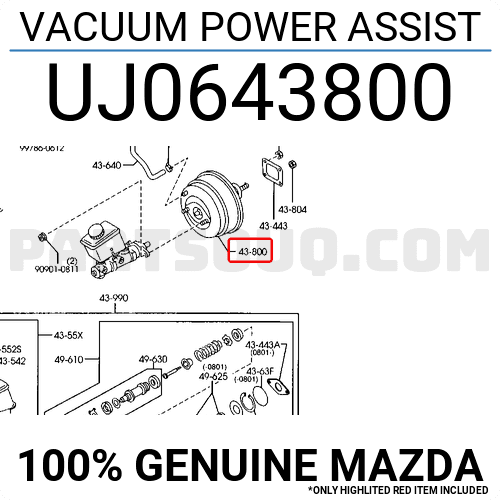 VACUUM POWER ASSIST UJ0643800A | Mazda Parts | PartSouq