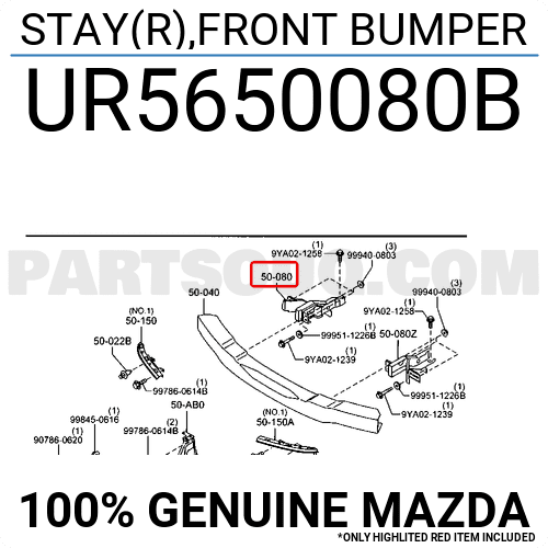 STAY(R),FRONT BUMPER UR5650080B | Mazda Parts | PartSouq