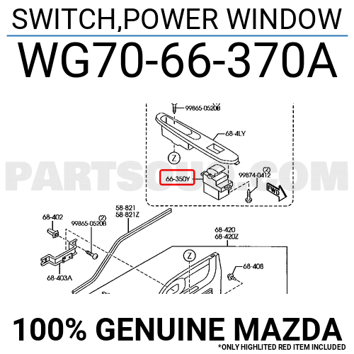 SWITCH,POWER WINDOW WG7066370A Mazda Parts PartSouq