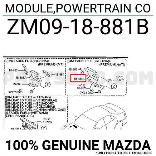 MODULE,POWERTRAIN CO ZM0918881B | Mazda Parts | PartSouq